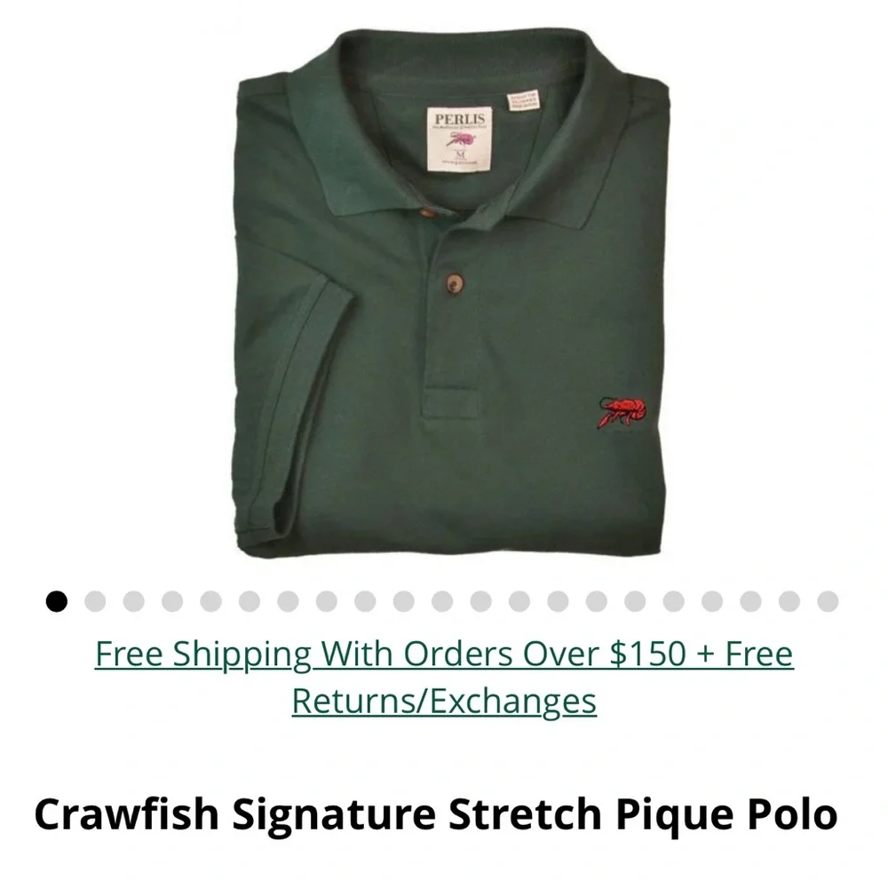 Perlis men’s polo dark green size L - Picture 5 of 5